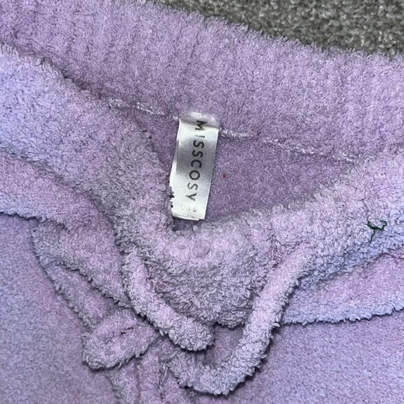 Misscosy light purple terry Cloth fleece shorts US 6 - Picture 3 of 3